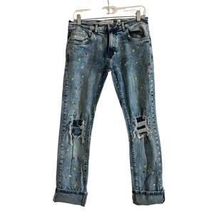 Evolution of‎ Design Woman’s Paint Slattered Cropped Pants- Size 20